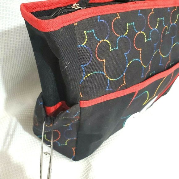 Disney Mickey Mouse 2013 Diaper Bag black red 4 pocket shopping bag - Picture 3 of 11